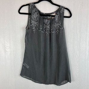 LOFT GRAY‎ FLORAL SLEEVELESS TANK SIZE SMALL